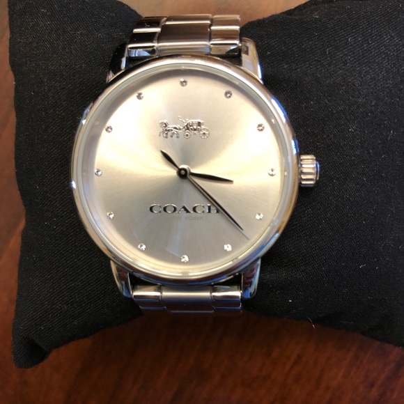 COACH GRAND Unisex Stainless Steel Brass Bracelet Watch with Crystal Markers - Picture 2 of 4